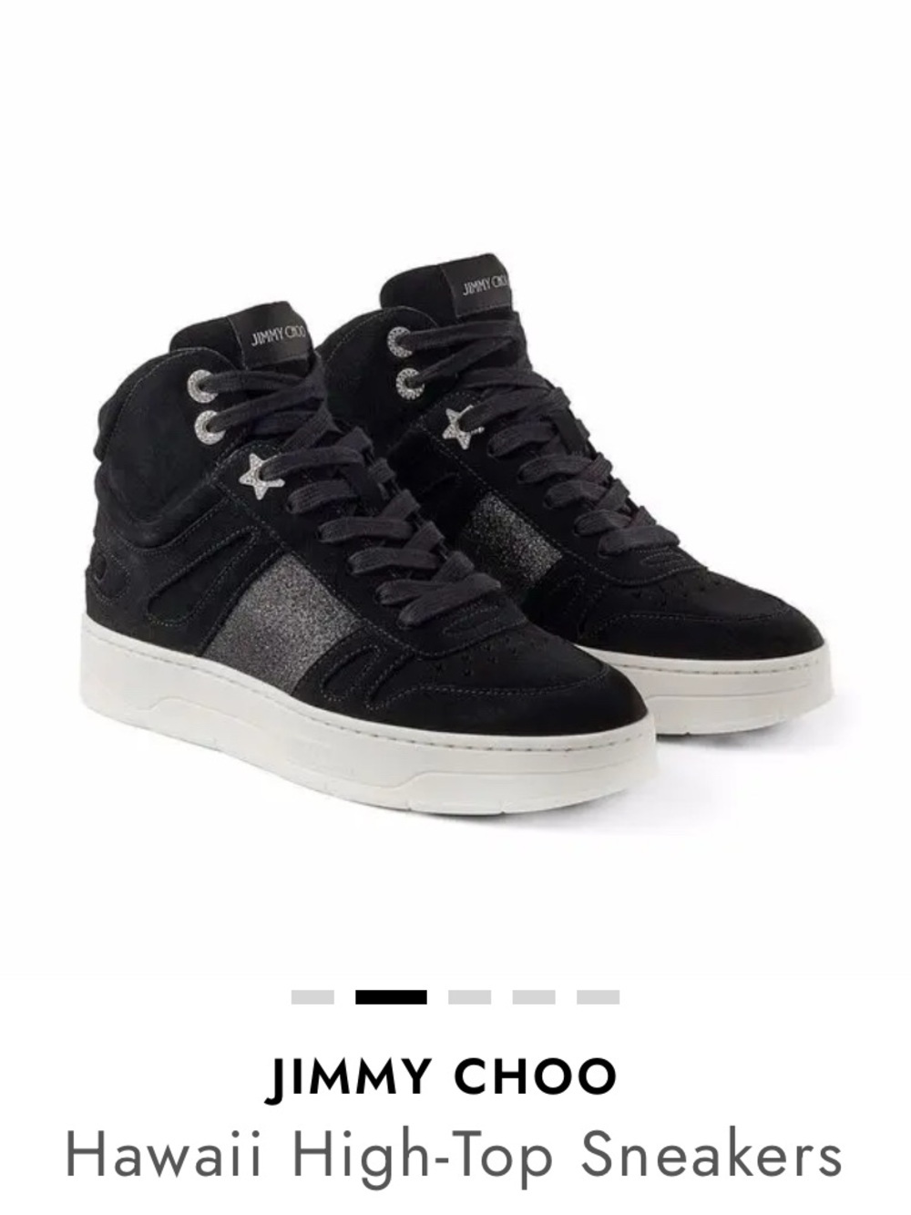 Jimmy Choo Hawaii High-Top Sneakers – Black – Women’s Size 10